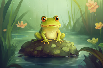 A Frog in its Place - obrazy, fototapety, plakaty