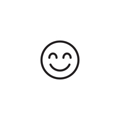 Happy smiley face emoticon vector outline icon isolated on a white background