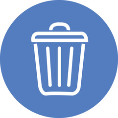Simple blue bin icon. Stroke pictogram. isolated on a white background. Premium quality symbol. sign for mobile app and web sites.