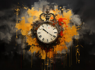 Time is Running Out: How to Create a Clock Face with Dripping Paint Splatters