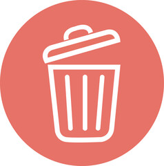 Simple orange bin icon. Stroke pictogram. isolated on a white background. Premium quality symbol. sign for mobile app and web sites.