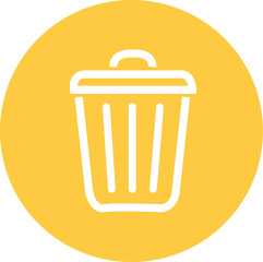 Simple yellow bin icon. Stroke pictogram. isolated on a white background. Premium quality symbol. sign for mobile app and web sites.
