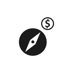 business finance icon solid glyph black isolated on white background