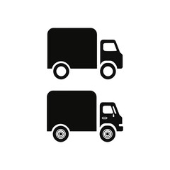 Detail and simple truck silhouette, Delivery logo icon, isolated in white background