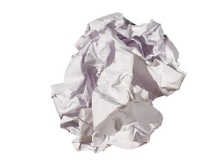 Crumpled paper ball isolated on a transparent background