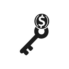 business finance icon solid glyph black isolated on white background