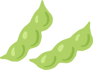 Edamame, vegetable, organic, protein, vegetarian, vegan, healthy, green, plant, nutrition, illustration, icon, vector,