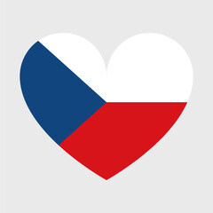 Fototapeta premium Czech flag vector icons set of illustrations in the shape of heart, star, circle and map.