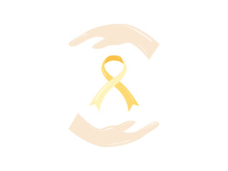 Obraz premium elements for world cancer day, ribbon and hands
