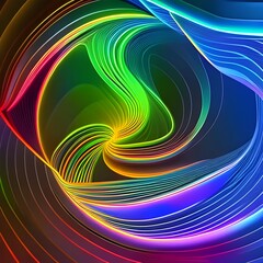 fractal of woven colorful light