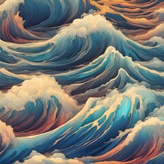 vector of fierce waves