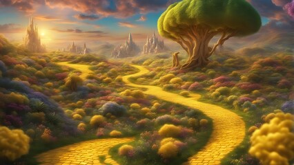 the yellow brick road in the land of Oz