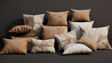 Set of soft colorful pillows