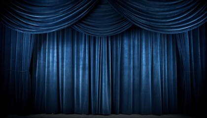 Blue Velvet Scene Curtains