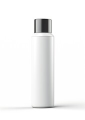 An empty white label tube against a white background, representing the concept of beauty product cream