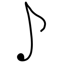 black and white music symbol eighth note