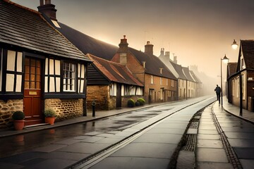 houses at night