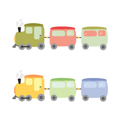 Cute Cartoon Vehicle Illustration Isolated In White Background