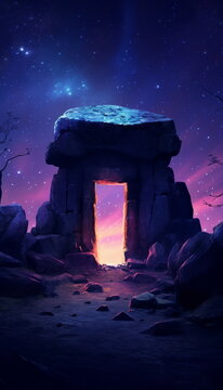 dolmen at sunset