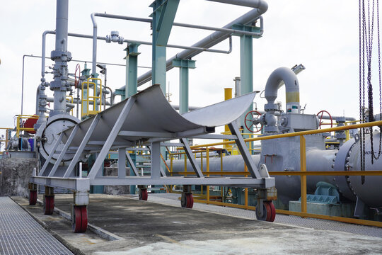 Pig launcher and receiver unit in oil and gas separation plant