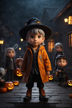 Venon helloween character,children's bool illustration style,multiple poses and exxpressions,showdown and light,simple, 3D, cuts, full colour,black shose,gray hairno,Vector ,stiker,background wite, 2D