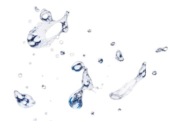 water splash isolated on white,  water drops,  ai generative image 