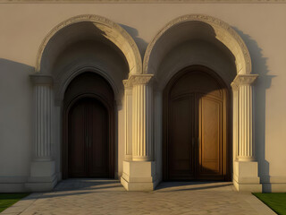twin door classic background ai generated