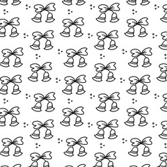 bells christmas bow doodle line pattern textile