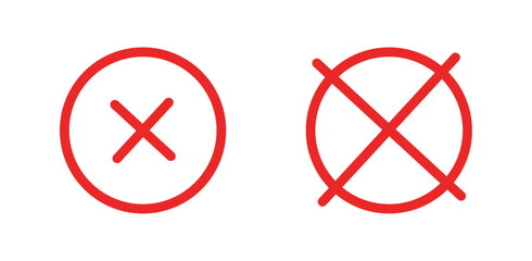 Red cross icon. Vector stock illustration.