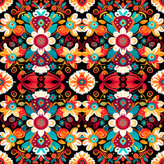 Ethnic floral seamless pattern. Abstract ornamental pattern for fabric design
