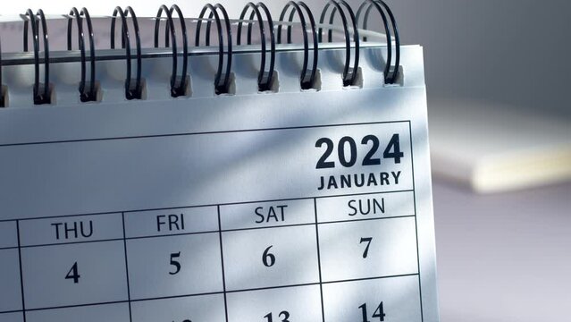 January 2024 calendar. The concept of planning for the new year.