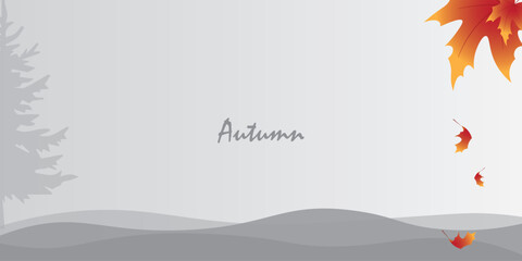 Background design with minimalist colors with an autumn theme.