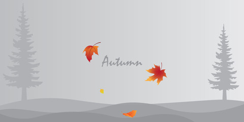 Background design with minimalist colors with an autumn theme.