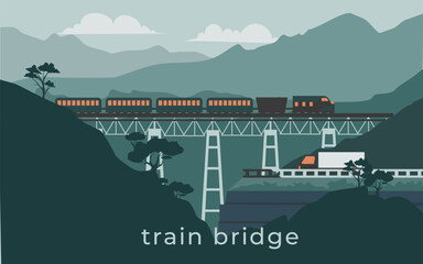 Train bridge landscape
