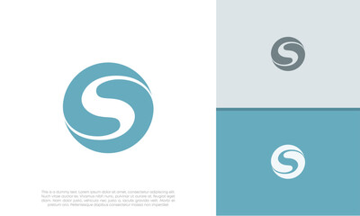 Initials S logo design. Initial Letter Logo. Innovative high tech logo template.	
