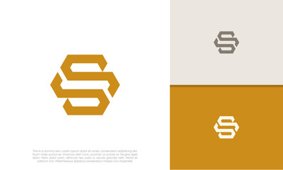 Initials S logo design. Initial Letter Logo. Innovative high tech logo template.	
