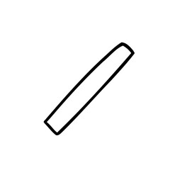 Symbol forward slash cartoon outline in outline childlike style isolated on white background. For typography, font, lettering, logo, alphabet, signboard, education, branding, presentation.