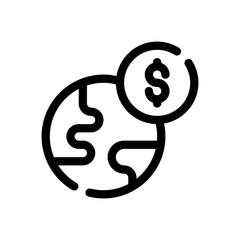 global economy line icon