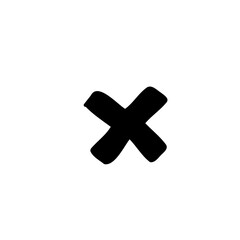 Obraz premium Math symbol multiply black font in childlike style isolated on white background. For font, typography, branding, logo, lettering, education, signboard, alphabet, presentation, paper.