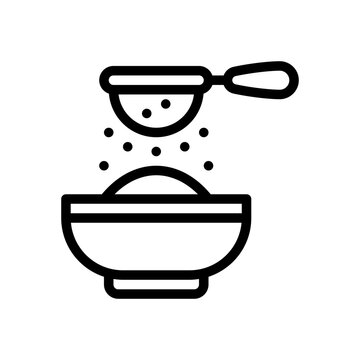 sifting flour bowl black outline clip art preview