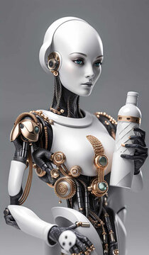 3d render of a robot, woman robor