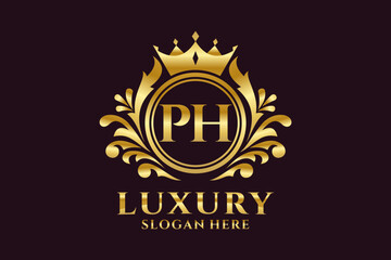 Initial PH Letter Royal Luxury Logo template in vector art for luxurious branding projects and other vector illustration.