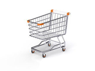 Push cart for shopping 3D render