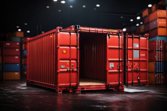 Small Boxes Inside Large Container Stock Photo 1097350802