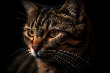 Fototapeta premium black cat portrait. 