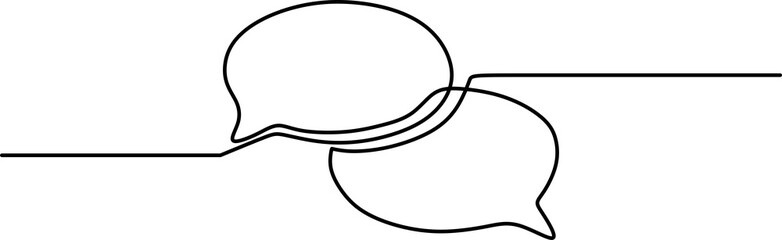Continuous line drawing. Speech bubbles isolated on transparent background For mobile app and social media.  © Natvc