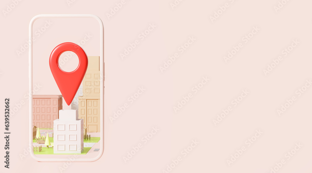 Poster smartphone display with city navigation app