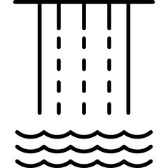 Waterfall Line icon vector