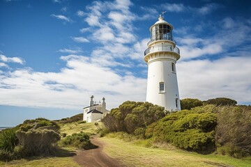 Fototapeta na wymiar Scenic Cape Nelson Lighthouse artwork in Portland, Victoria, Australia. Generative AI