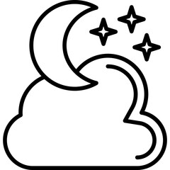 Moon Line icon vector